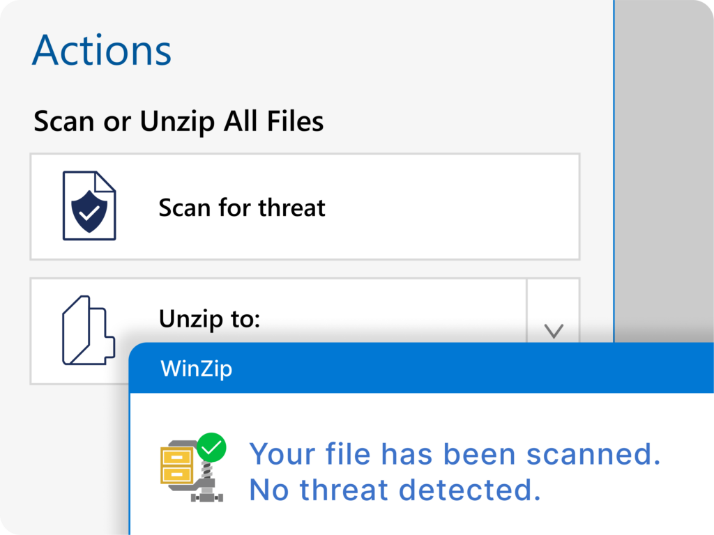 WinZip scan for threats