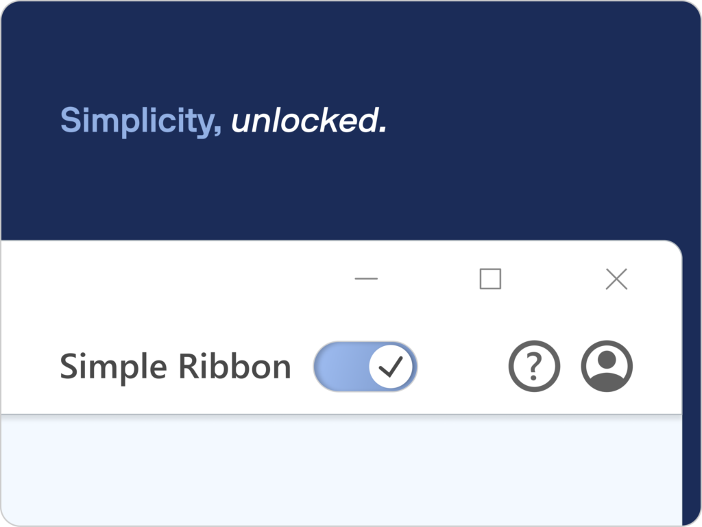 simplified navigation ribbon screenshot